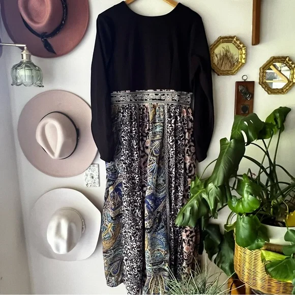 Anthropologie Black and Multicolor Maxi Dress - Picture 6 of 14